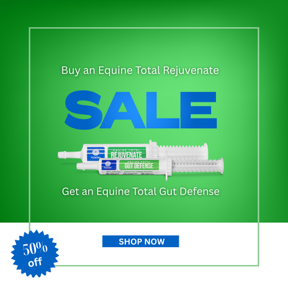 Buy one Equine Total Rejuvenate, Get one Equine Total Gut Defense HALF OFF!